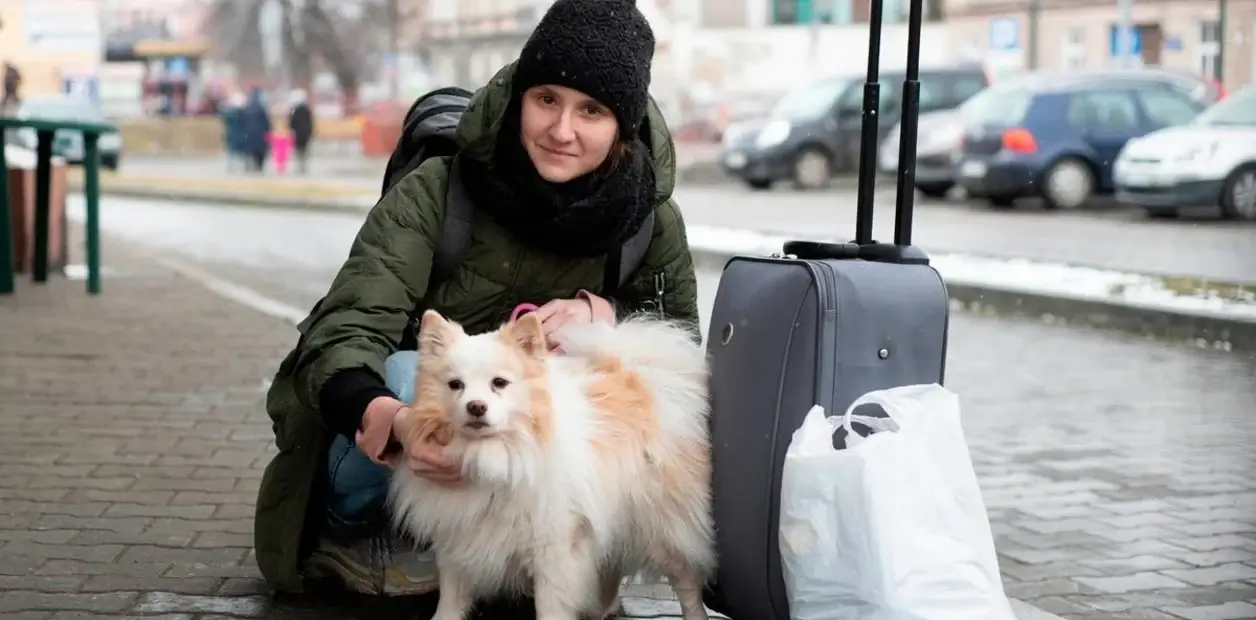 Adoptó al perro que le salvó la vida cuando bombardeaban su casa en Ucrania